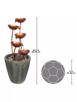 Copper Lotus Cascading Fountain -Gardeners Supply Company 8589843 02V