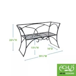 Achla Designs Wrought Iron Arbor Bench With Back -Gardeners Supply Company 8598749 03V tif