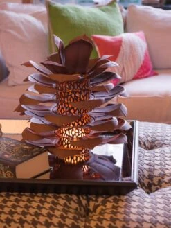 Desert Steel Pine Cone Luminary -Gardeners Supply Company 8599563 02V tif
