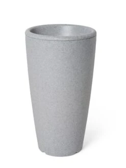 Solar Illuminated Planter Tall Granite, 32" 12 Solar Illuminated Planter Tall Granite, 32" -Gardeners Supply Company 8600183 18724 tif