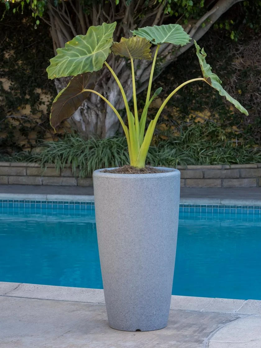 Solar Illuminated Planter Tall Granite, 32" 6 Solar Illuminated Planter Tall Granite, 32" - Image 4