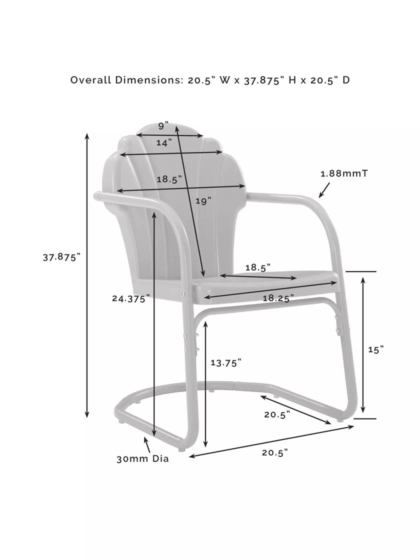 Crosley Tulip Chair Set, Set Of 2 10 Crosley Tulip Chair Set, Set Of 2 - Image 8