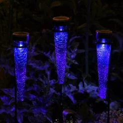 Achla Designs Solar Sparkle Cone With Stakes, Set Of 3 -Gardeners Supply Company 8609357DKBL 02V jpg