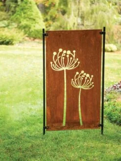 Queen Anne's Lace Corten Steel Screen -Gardeners Supply Company 8609526 00526 tif
