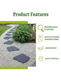 Recycled Rubber Flagstone Stepping Stone -Gardeners Supply Company 8612235 5