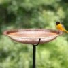 Copper Birdbath, 18" With Stake 1 Copper Birdbath, 18" With Stake -Gardeners Supply Company 8612271 01V copper birdbath 18 inch with stake