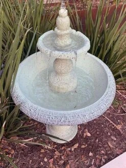 Exaco Enduro Clay Tiered Fountain -Gardeners Supply Company 8612391 01V jpg