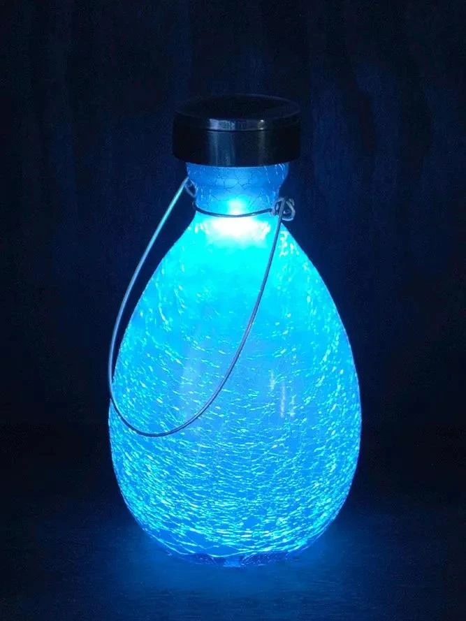 Achla Designs Solar Crackle Glass Vase Lantern 4 Achla Designs Solar Crackle Glass Vase Lantern - Image 3