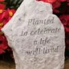 Planted To Celebrate A Life Well Lived Memorial Stone -Gardeners Supply Company 8614139 01V 3 4 planted to celebrate a life memorial stone