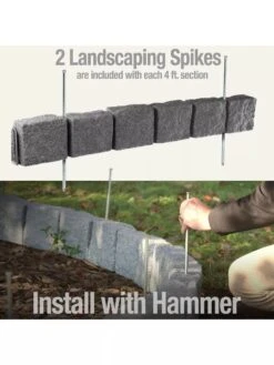 Beuta™ 6-Block Edging Section, 4 Pack -Gardeners Supply Company 8614155 03V 3 4